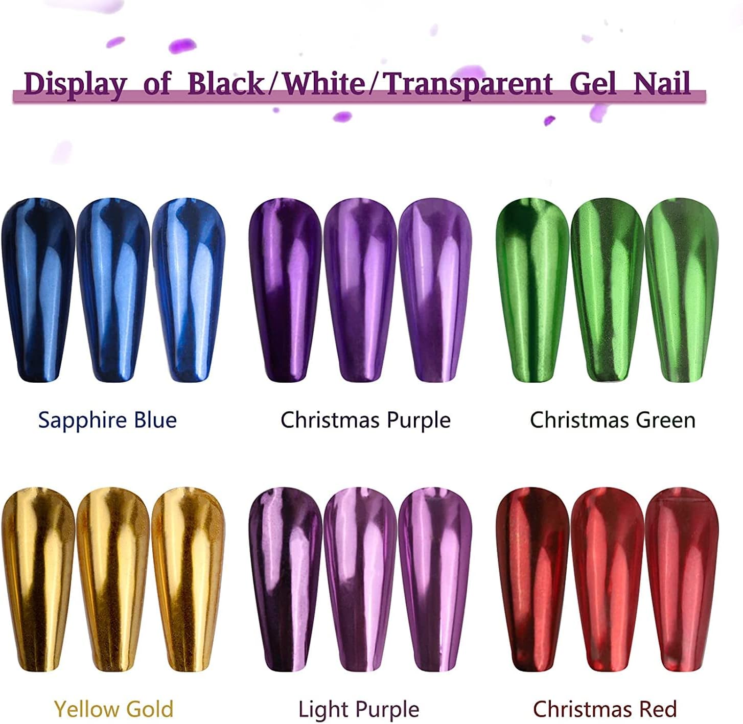 Nail Glitter Chrome - 1/6 قطعة السنة الجديدة الأحمر الكروم