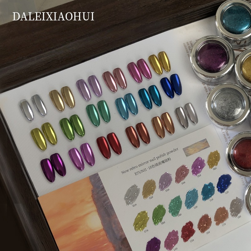 Nail Glitter Chrome - مسمار مرآة سحرية مسحوق متعدد الألوان