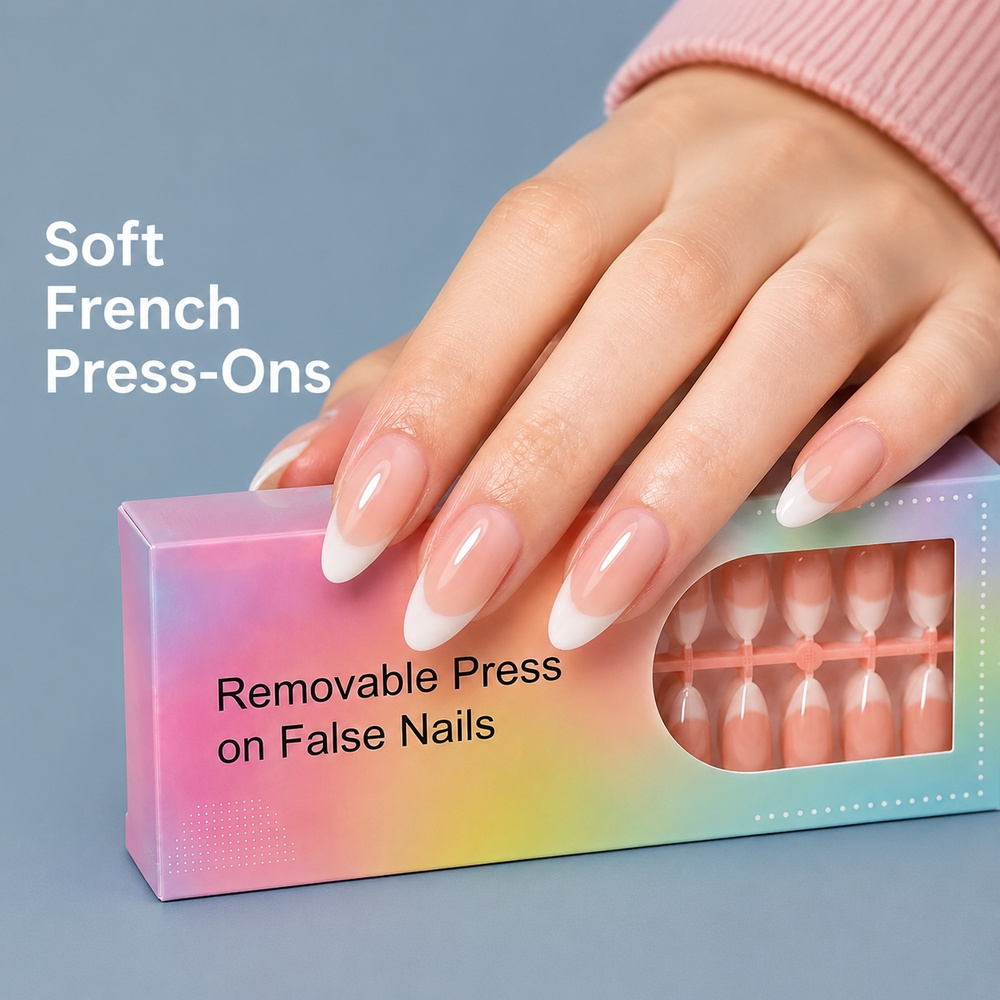 Nail Art Ombre Pink - 150 قطعة من الأظافر الاصطناعية الفرنسية