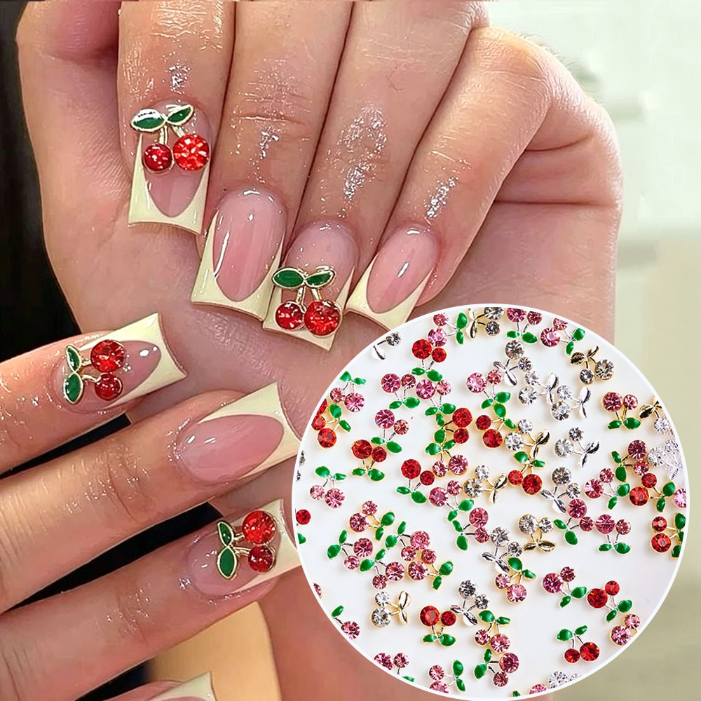 40 قطعة من أحجار الزينة ثلاثية - مراجعة Nail Art Red Cherry وسعره