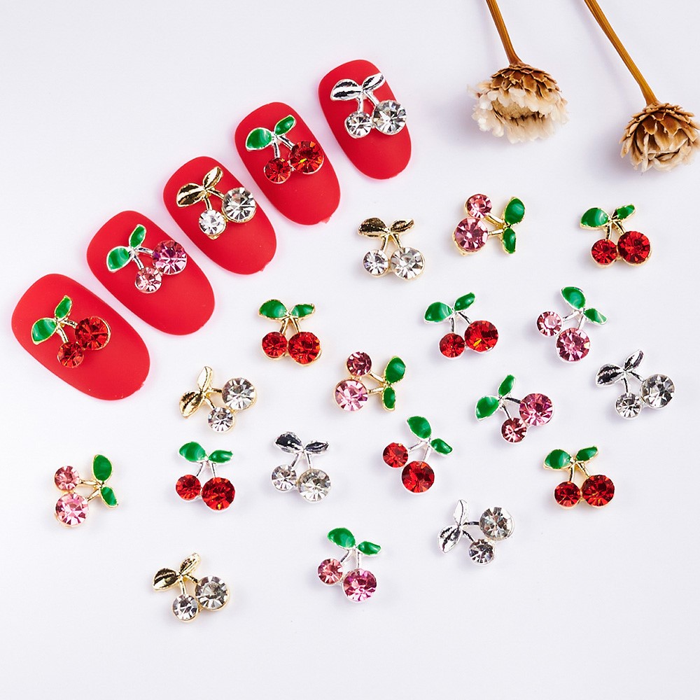 40 قطعة من أحجار الزينة ثلاثية - مراجعة Nail Art Red Cherry وسعره