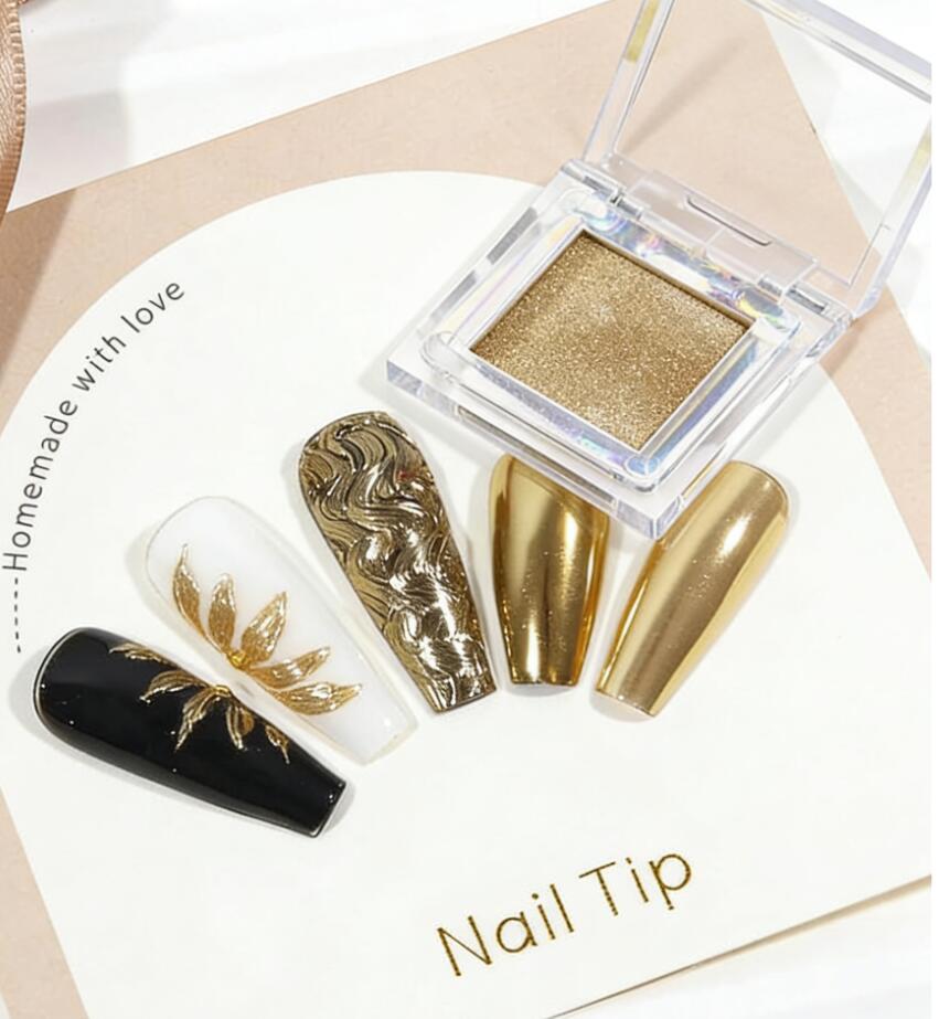 مسحوق كروم ذهبي سحري صلب لطلاء - مراجعة Nail Glitter Chrome وسعره