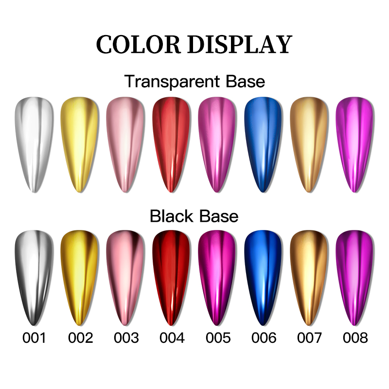مسحوق مرآة معدني ذهبي وفضي، جل - مراجعة Nail Glitter Chrome وسعره