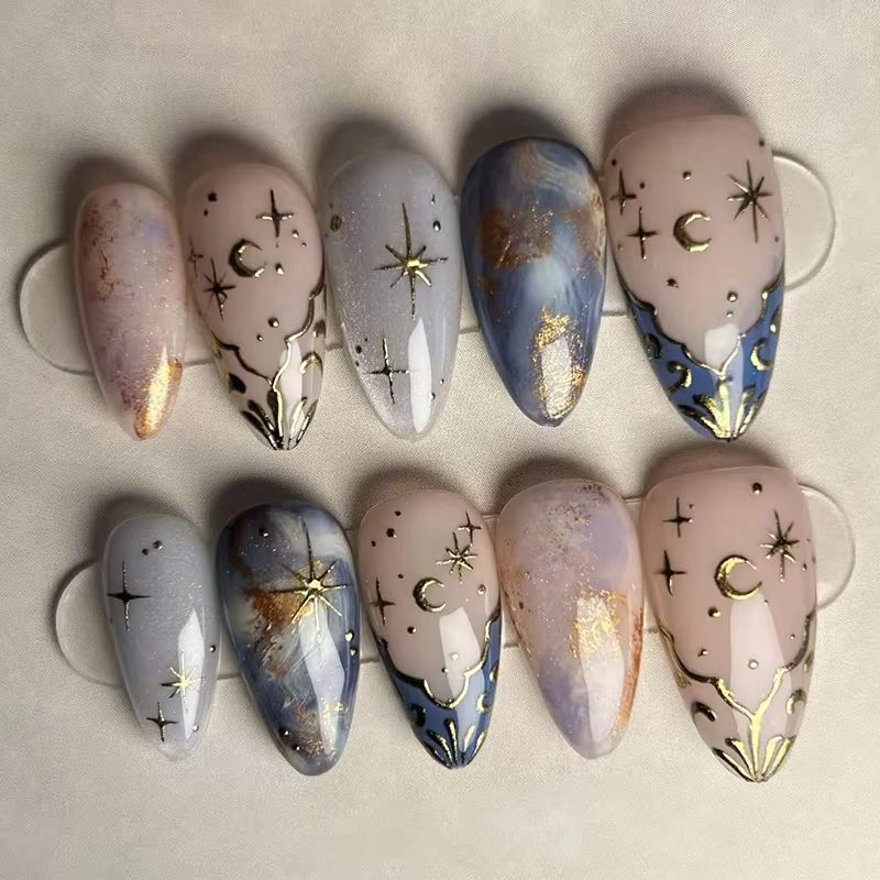 24 قطعة مجموعة أظافر اللوز الق - مراجعة Nail Art Jelly وسعره