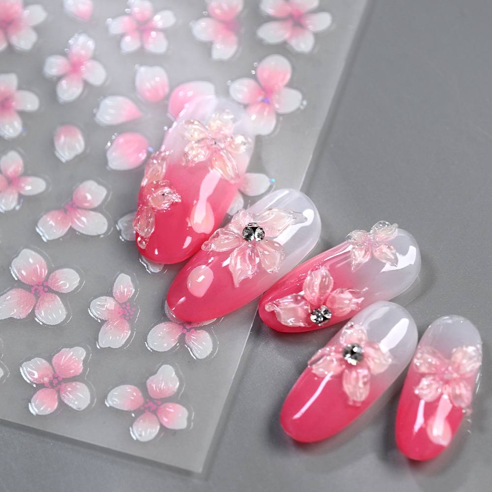 ملصق أظافر بتصميم متدرج منقوش، - مراجعة Nail Art Ombre Pink وسعره