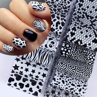 10 قطع من ورق نقل الأظافر بأنم - مراجعة Nail Art Zebra Design وسعره