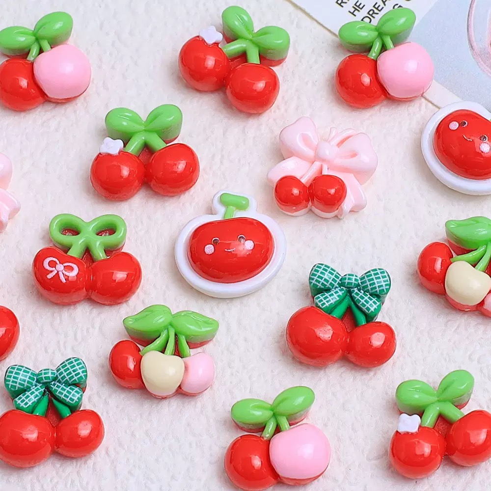 20 قطعة كرتونية صغيرة لطيفة مع - مراجعة Nail Art Red Cherry وسعره