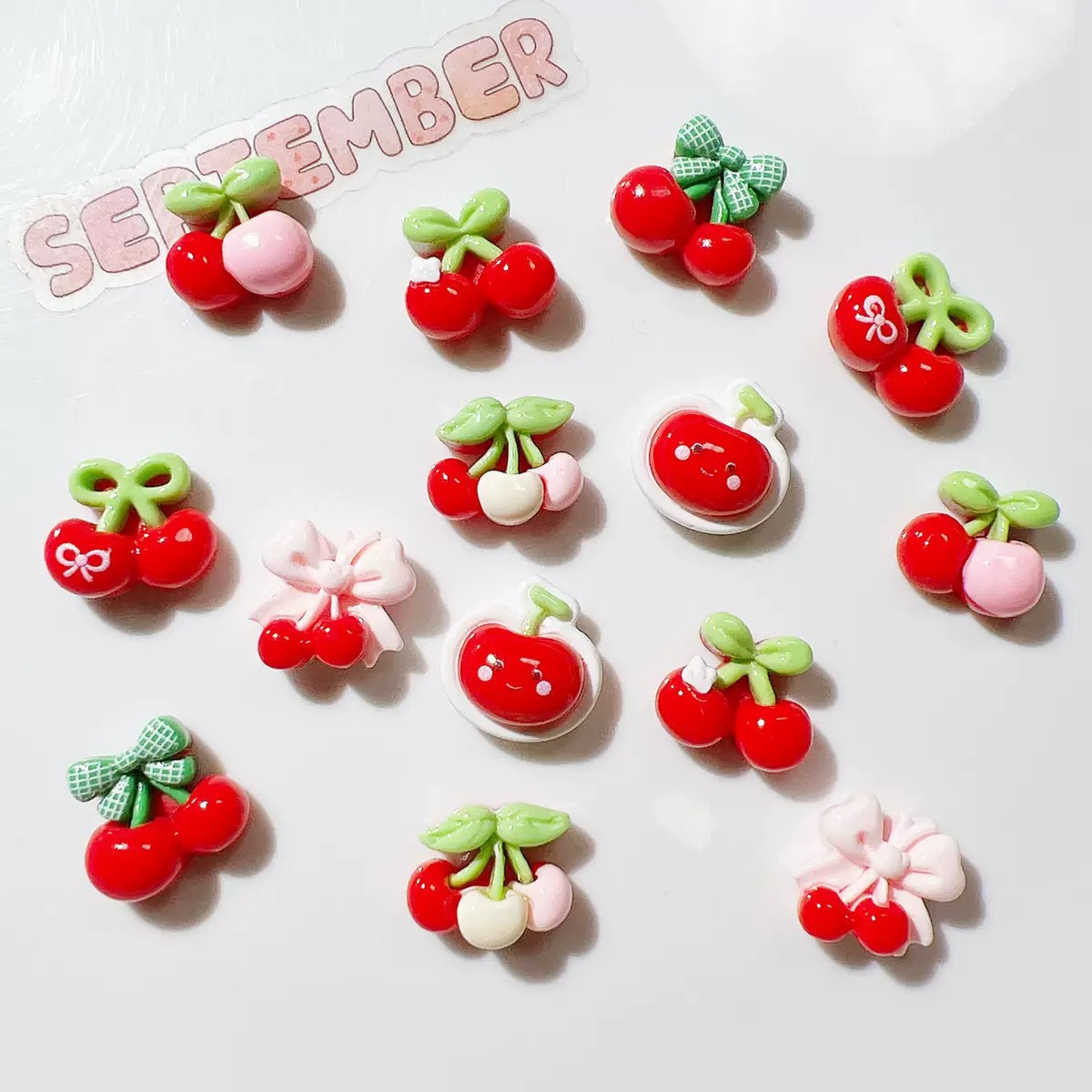 20 قطعة كرتونية صغيرة لطيفة مع - مراجعة Nail Art Red Cherry وسعره