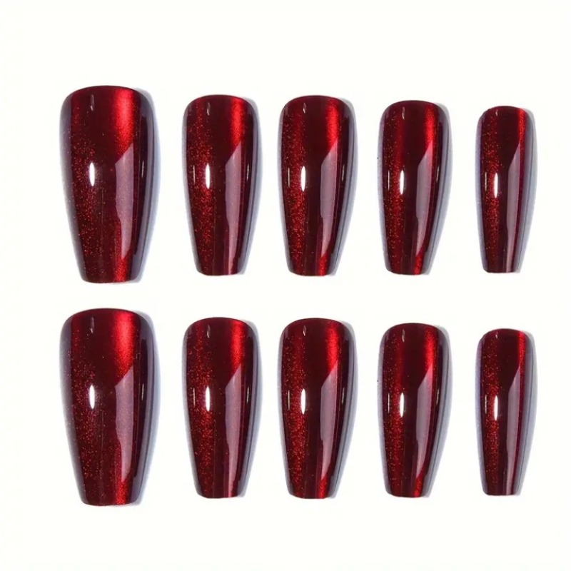 24 قطعة عين القطة الحمراء يرتد - مراجعة Nail Art Red Cherry وسعره