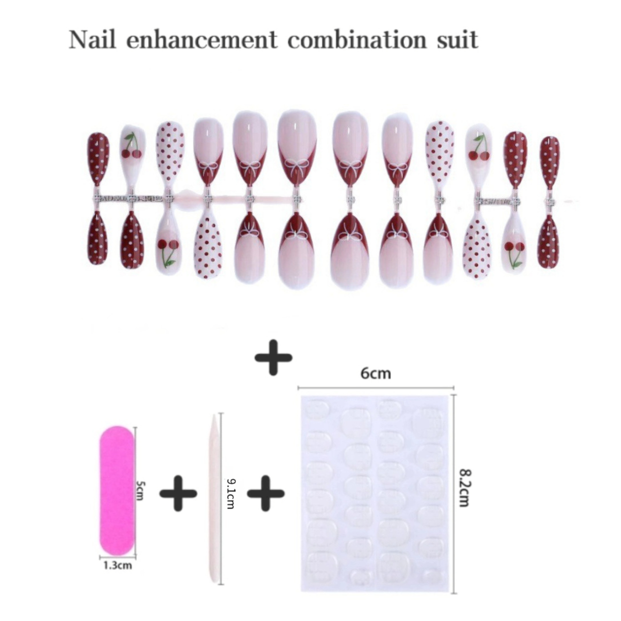 24 قطعة أظافر صناعية حمراء بتص - مراجعة Nail Art Red Cherry وسعره
