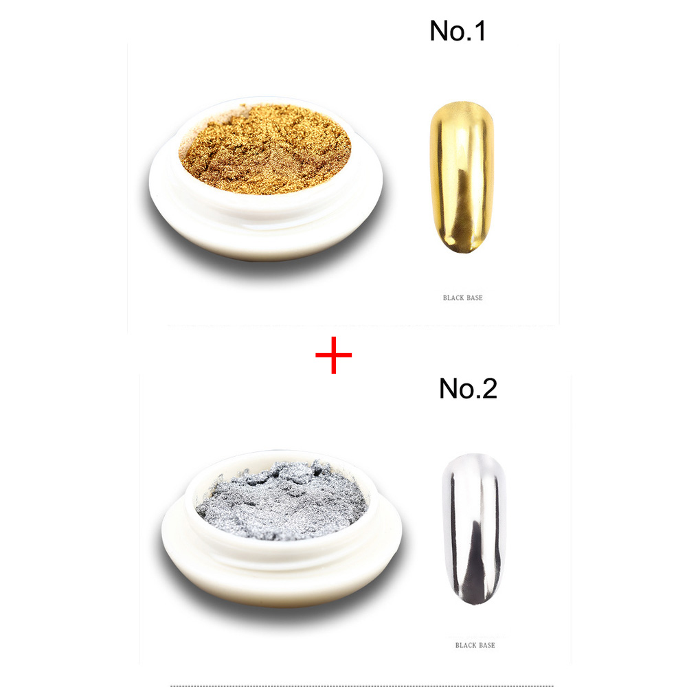 عبوتان من مسحوق المرآة الذهبي  - مراجعة Nail Glitter Chrome وسعره
