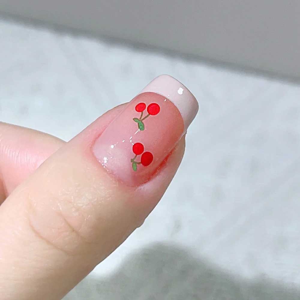 1 ورقة ثلاثية الأبعاد فاكهة ال - مراجعة Nail Art Red Cherry وسعره