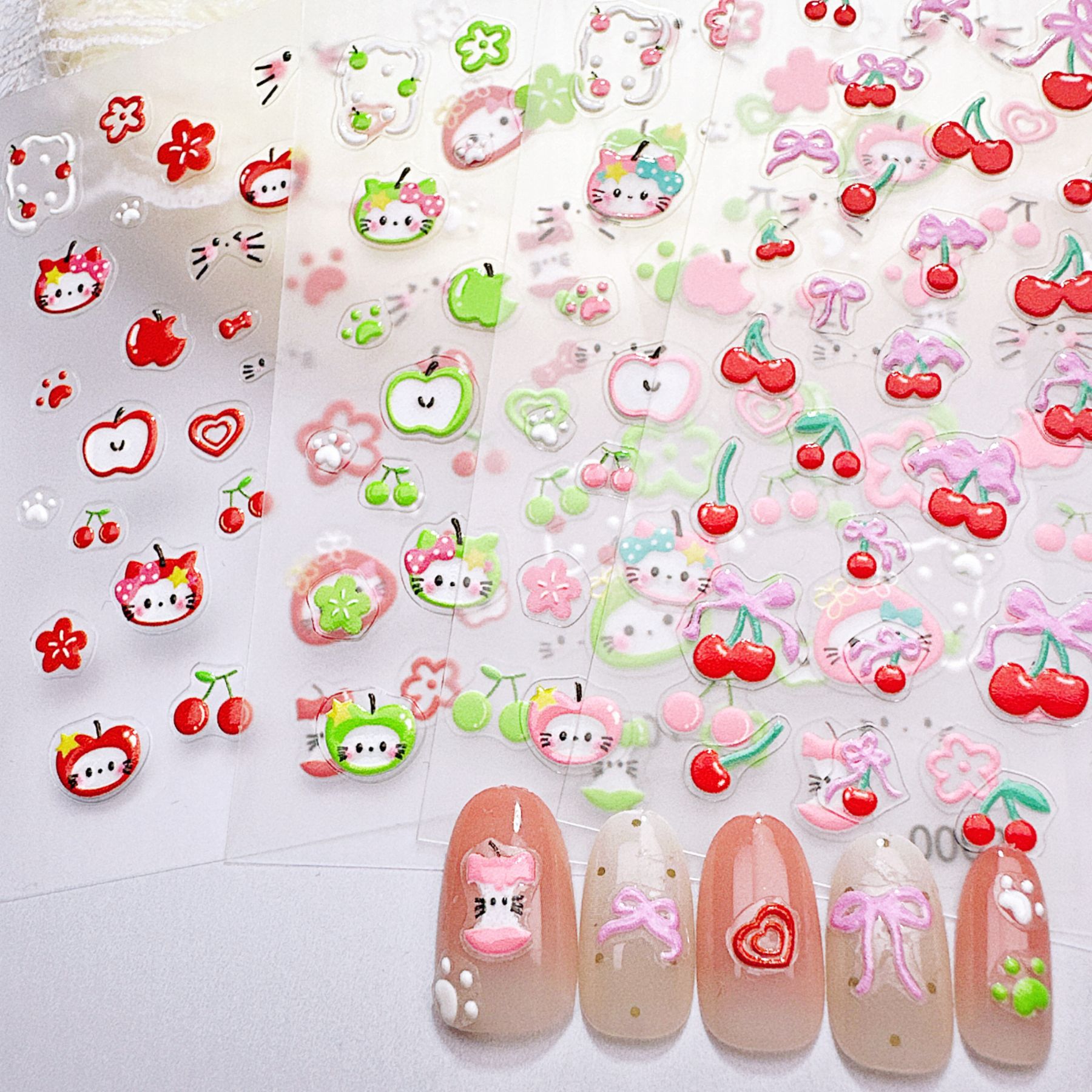 1 قطعة ملصقات أظافر بتصميم تفا - مراجعة Nail Art Red Cherry وسعره