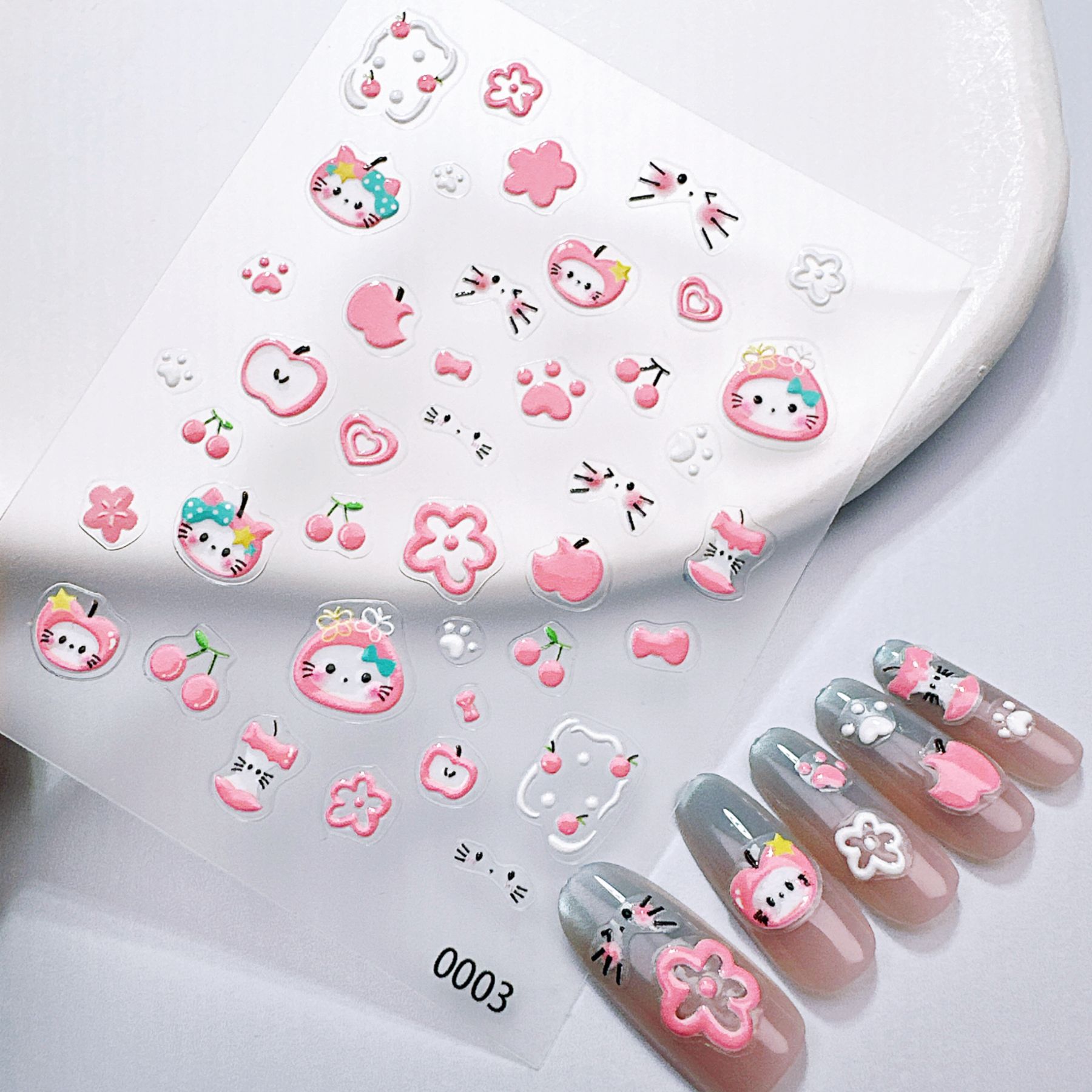 1 قطعة ملصقات أظافر بتصميم تفا - مراجعة Nail Art Red Cherry وسعره
