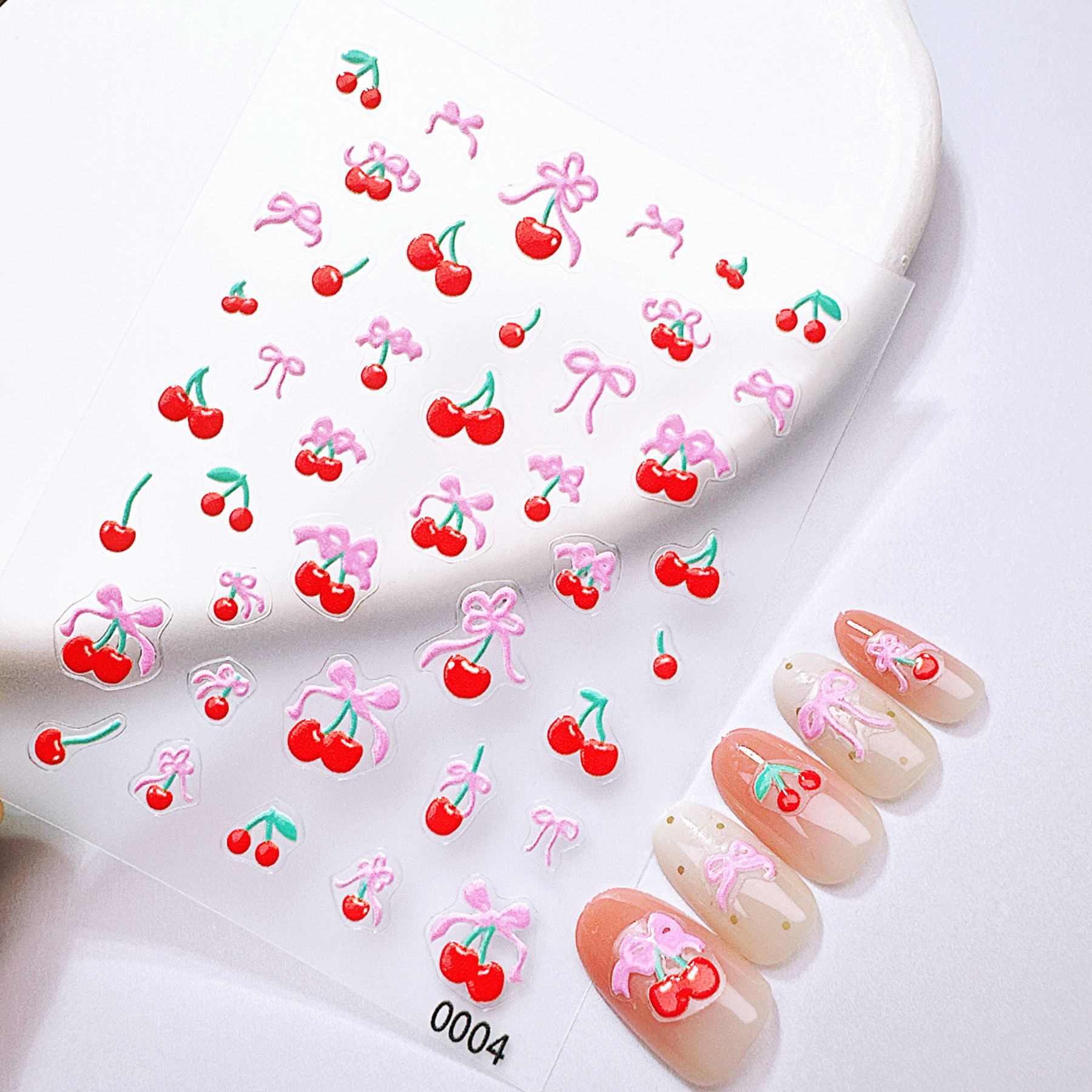 1 قطعة ملصقات أظافر بتصميم تفا - مراجعة Nail Art Red Cherry وسعره