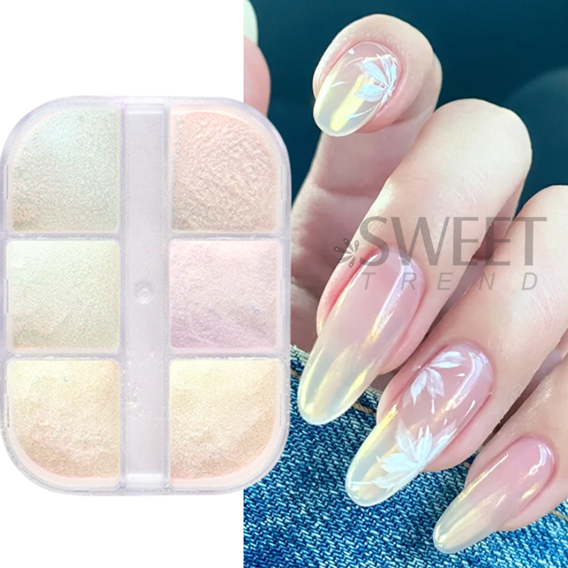 6 شبكات أورورا مرآة الأظافر مس - مراجعة Nail Glitter Chrome وسعره