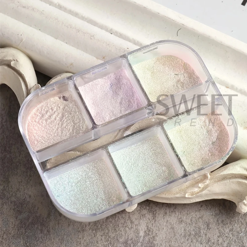6 شبكات أورورا مرآة الأظافر مس - مراجعة Nail Glitter Chrome وسعره